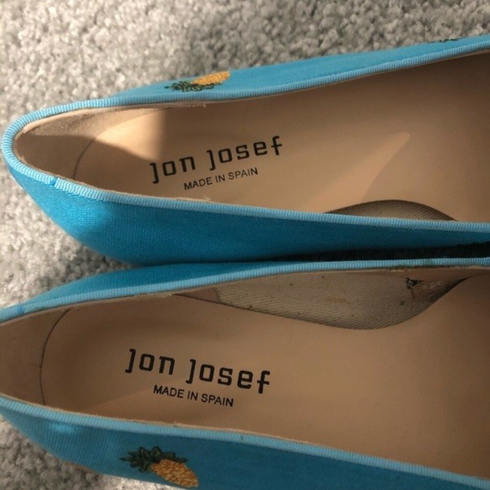 Jon Josef Loafers Blue Yellow Retro Gatsby Pineapple Print Novelty Slip On Shoes - Picture 5 of 7